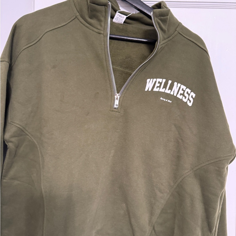 Sporty & Rich Green 'Wellness' Ivy Sweatshirt
